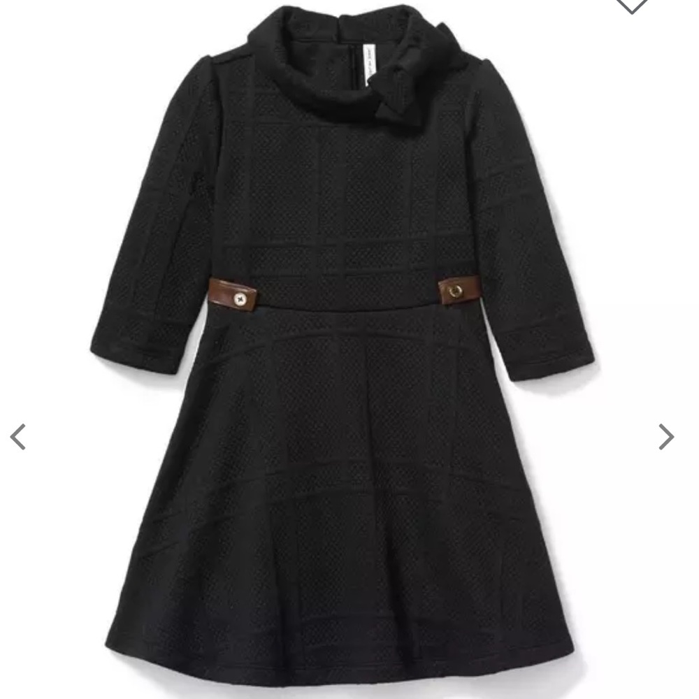 Janie and Jack Black Dress with Brown Accents